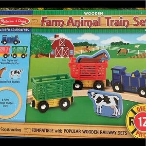 Melissa and Doug Wooden Farm Animal Train Set